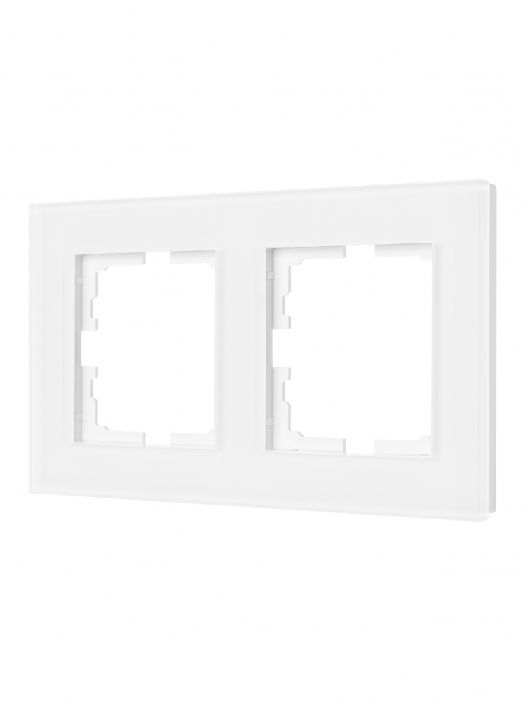 Рамка двухместная Lezard Vesna горизонтальная белый матовый 742-5380-147