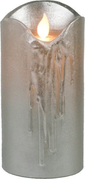 Декорация новогодняя Свеча светодиодная 7,5х15 см серебряный C4511 