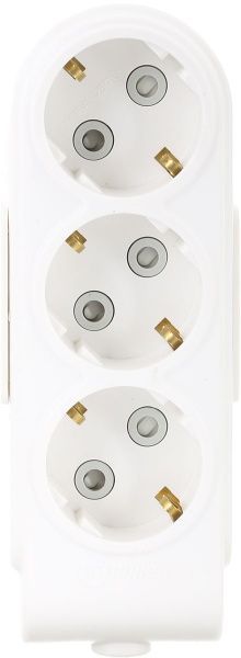 Колодка Makel с защитными шторками с заземлением 3 гн. белый N3210000 