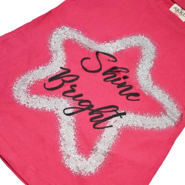 Футболка для дівчинки AKKU 9081 з зіркою р.92 рожевий 