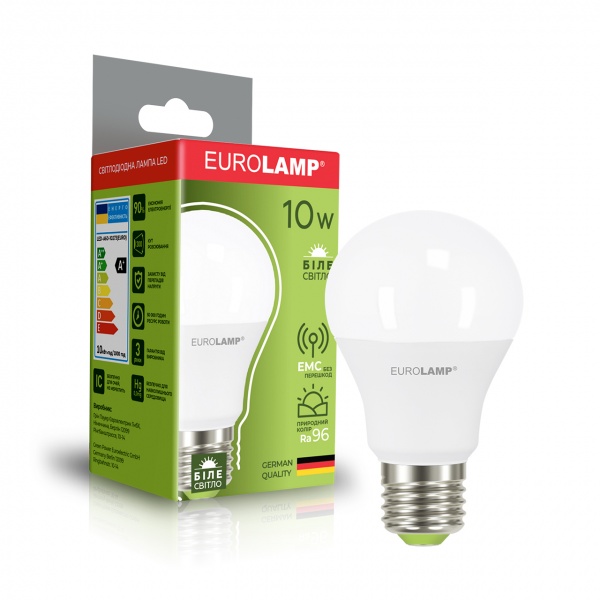 Лампа светодиодная Eurolamp 10 Вт A60 матовая E27 220 В 4000 К LED-A60-10274(EURO)