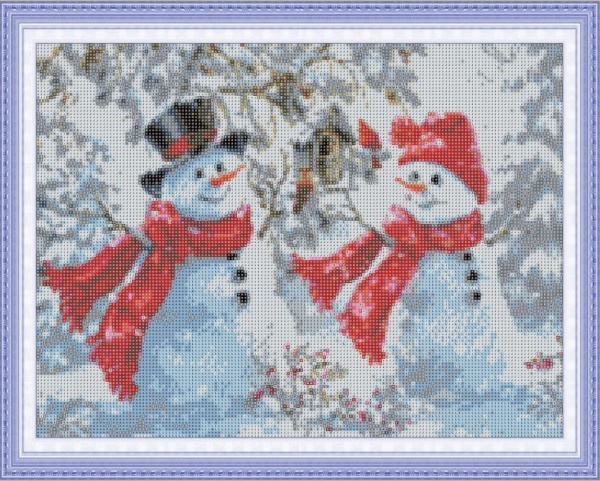 Картина стразами Сніговики 40x50 см на підрамнику 954135 Santi 