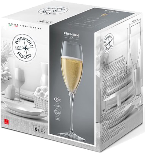 Набор бокалов для шампанского Premium 3 170063GBD021990 250 мл 6 шт. Bormioli Rocco 