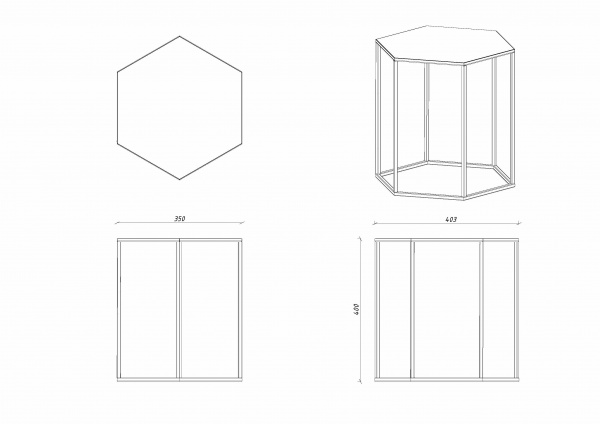 Стол журнальный Тур 400x400мм Aqua Rodos 