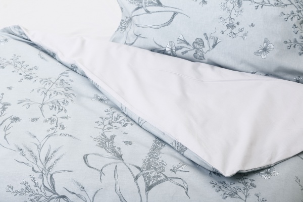 Пододеяльник Meadow 160x220 см голубой Luna 