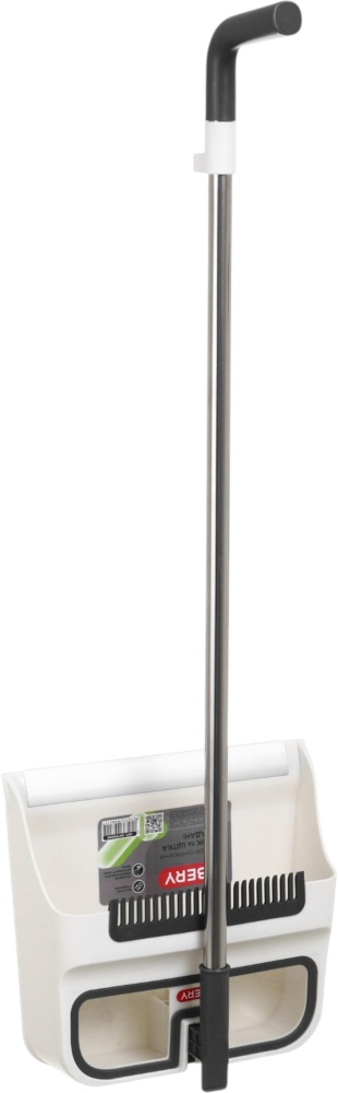 Комплект для уборки пола совок и щетка складные белый OBERY 103 см