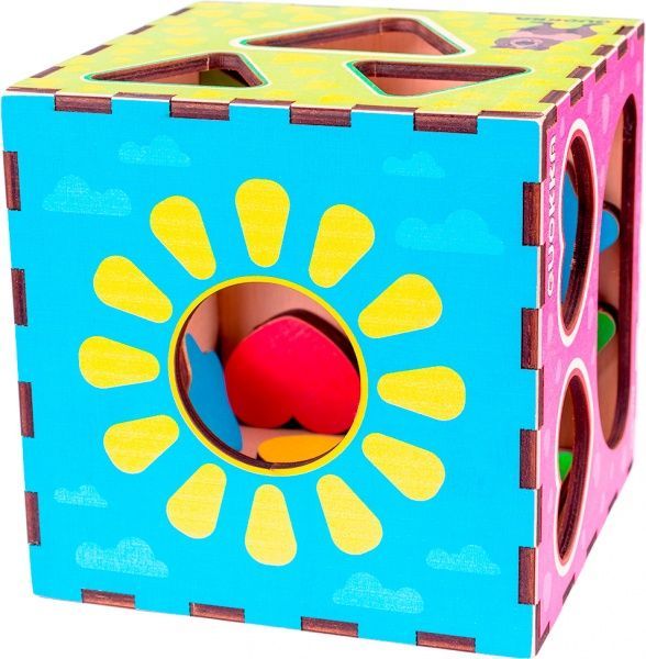 Розвиваюча іграшка Quokka дерев'яний куб-сортер 16 х 16 см. QUOKA003A