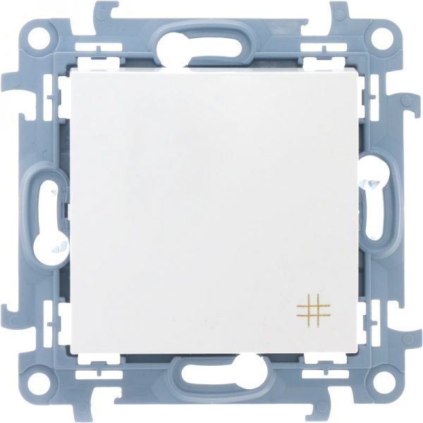 Выключатель перекрестный одноклавишный Simon 10 без подсветки 10 А 250В белый CW7.01/11