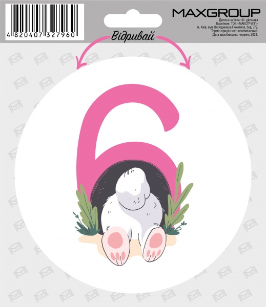 Наклейка MAXGROUP для девочки 6 месяцев NM-088