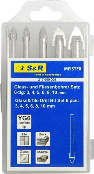 Набір свердел S&R 217000006 Meister 3,0-10,0 мм 6 шт.