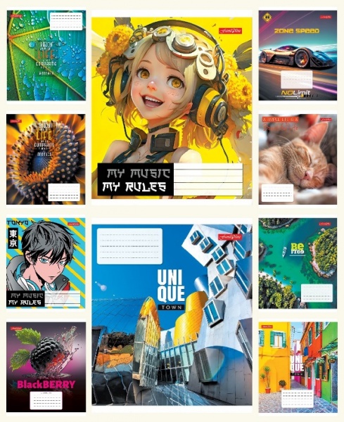 Тетрадь школьная 60 листов А5 спираль сверху Лайтгрин Поділля