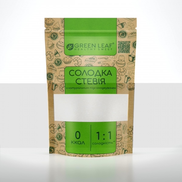 Замінник цукру Green Leaf Солодка Стевія (1:1) 300 г