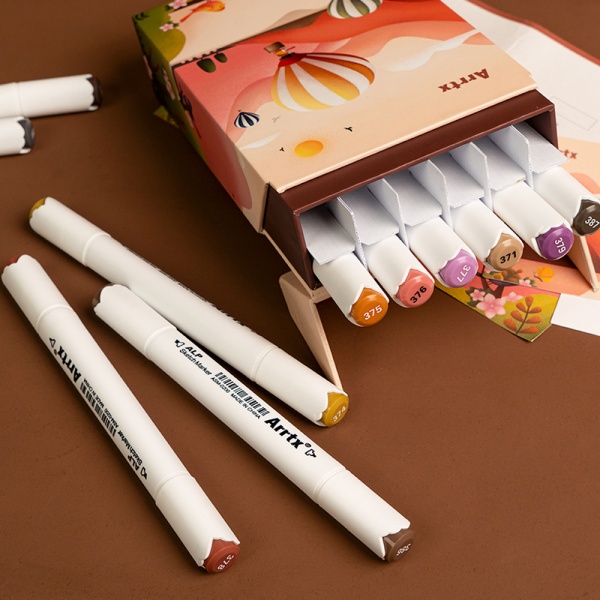 Набір маркерів Arrtx Alp ASM-02-SK02 12 кольорів відтінки шкіри LC302604 