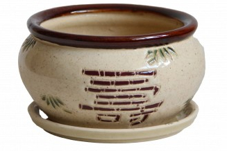 Горщик керамічний Оріана-Запоріжкераміка Плошка круглий бежевий (110-3-044) 