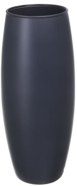 Ваза стеклянная Soft бочка 25 см серая 