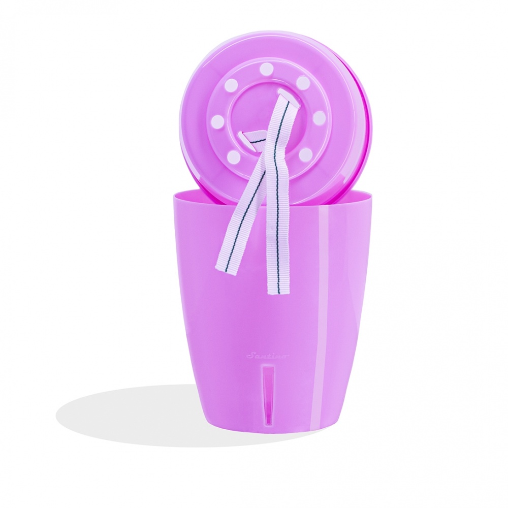 Вазон пластик Orchidea Twin круглий антрацит 1,3 л Santino (2008794)