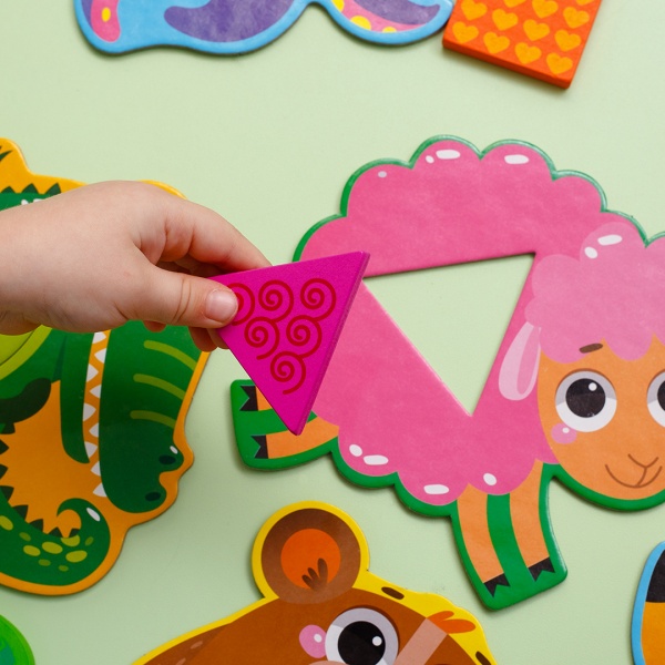 Игра-сортер Vladi Toys Деревянная мозаика Зверята ZB2002-05