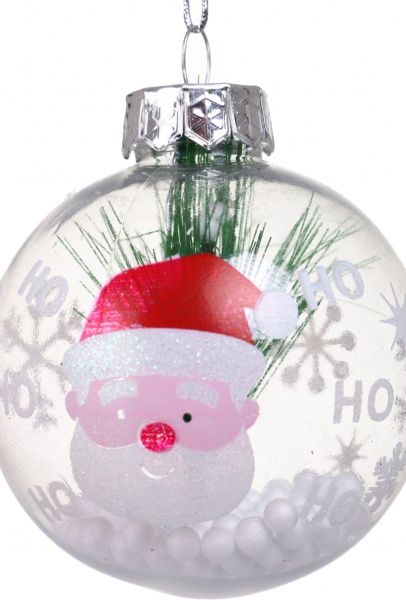 Декоративна підвіска Куля з декором 8 см прозорий NY21106