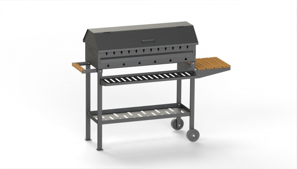 Мангал-барбекю трансформер стационарный 1530х650х1150 с колесиками