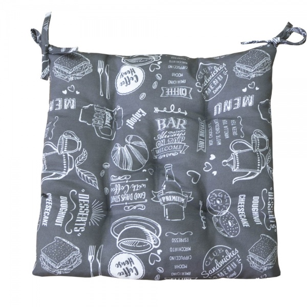 Подушка на стілець GREY Breakfast