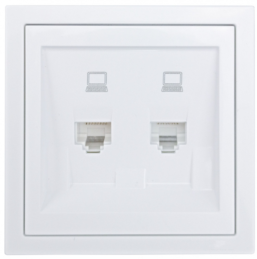 Розетка комп’ютерна подвійна HausMark Juna IP20 білий