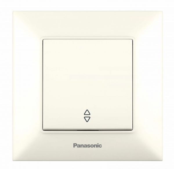Выключатель проходной одноклавишный Panasonic Arkedia Slim без подсветки 10 А 250В кремовый 480100213