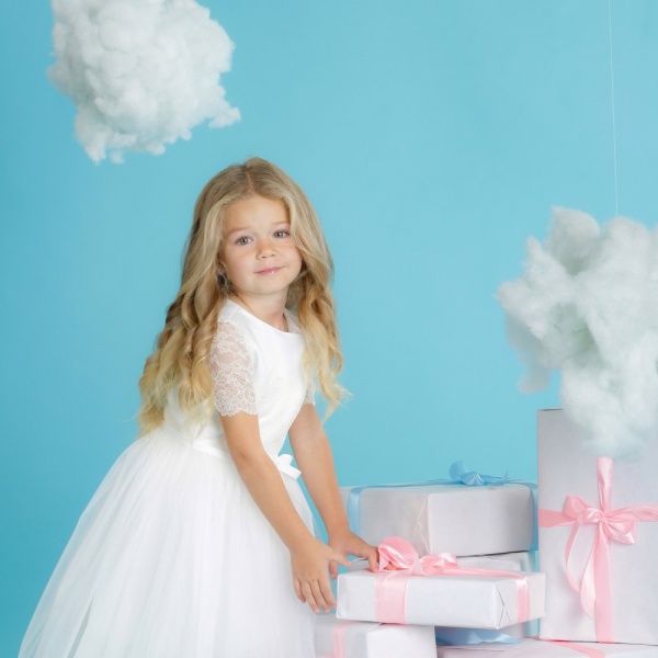 Платье Maya-MI 0105-0029-0 р.104 молочный 