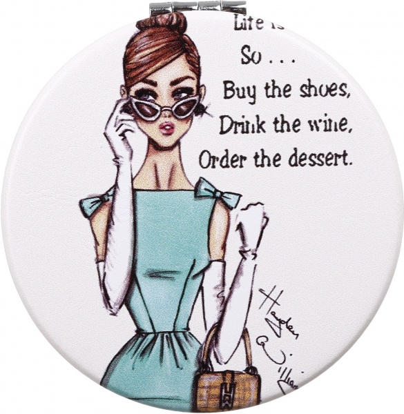 Зеркало карманное косметическое Лідер Канц Модница круглое 6 вариантов в ассортименте 