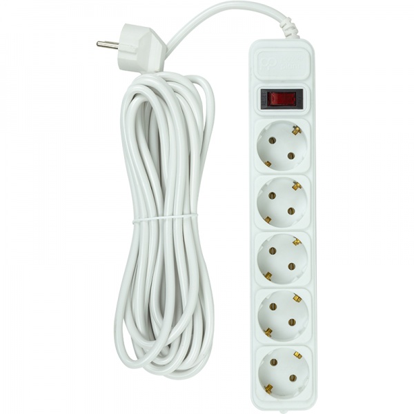 Сетевой фильтр PowerPlant JY-1056/5B с заземлением 5 гн. 5 м EX610587 