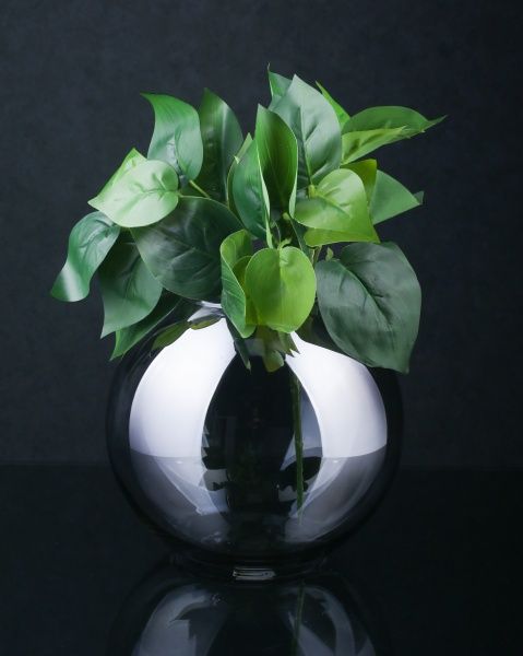 Ваза ластер акваріум сіра 18,5х16,5 см Luna