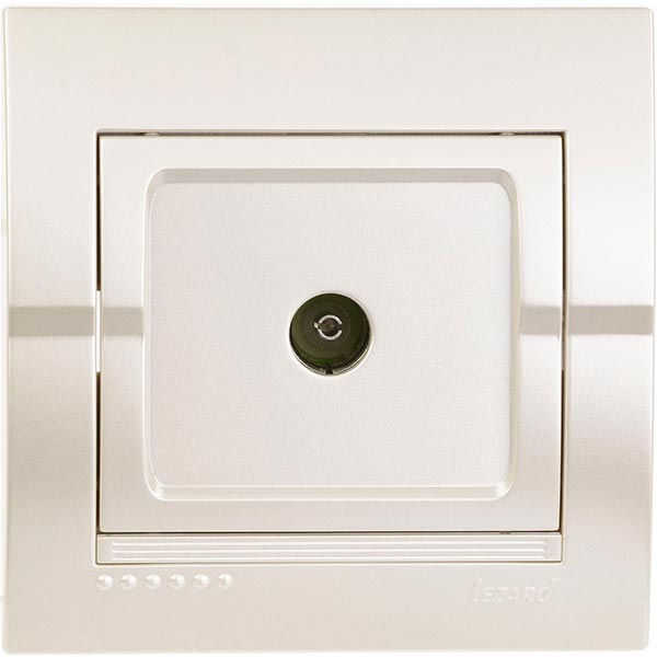 Розетка TV проходная Lezard Deriy жемчужно-белый 702-3030-129