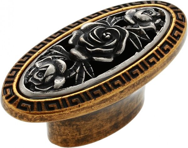 Мебельная ручка KR 65 G19/BAI античное золото/серебро с позолотой DC