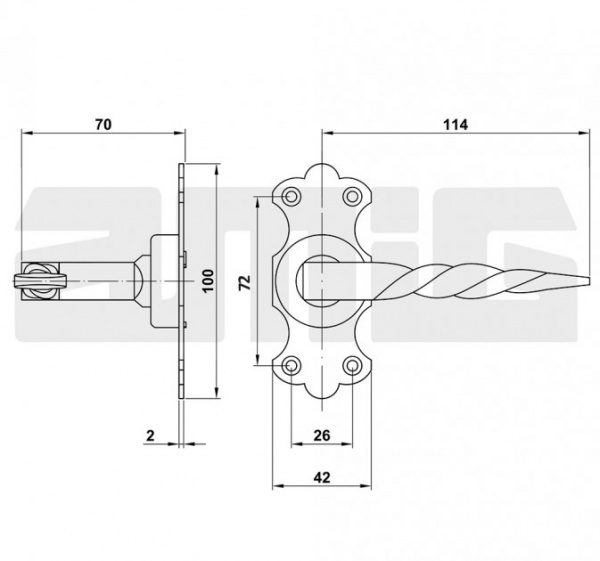 Ручка на розетці Amig модель 101K матовий чорний