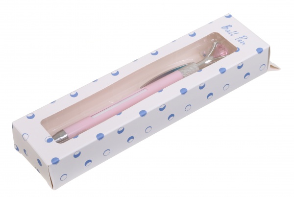 Ручка кулькова Діамант рожева 