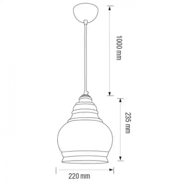 Світильник підвісний HOROZ ELECTRIC Rondo 1x60 Вт E27 бурштиновий 021-018-0001-020 