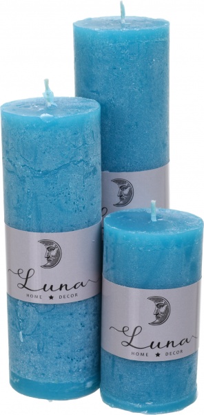 Свічка Рустік циліндр темно-бірюзовий C5516-3145 Luna