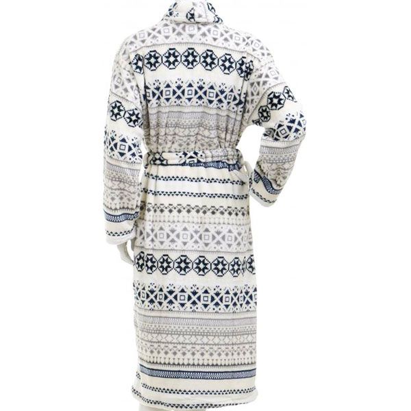 Халат женский La Nuit Орнамент XL бежевый с синим