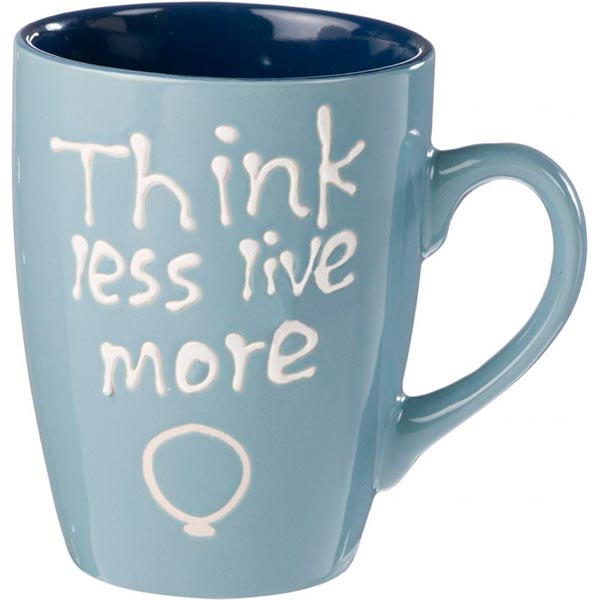 Кружка керамічна Happy Go Feeling блакитна 360 мл