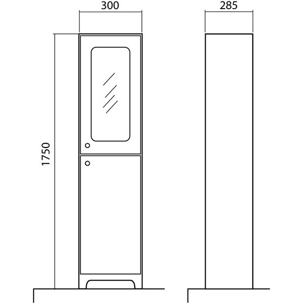 Пенал підлоговий Aqua Rodos Классік білий
