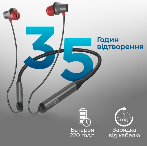 Навушники Promate Velcon black (velcon.black) 