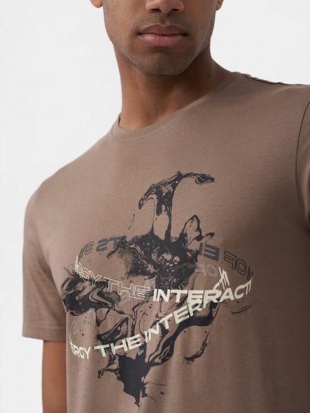 Футболка 4F TSHIRT 4FAW22TTSHM621-82S р.2XL коричневий