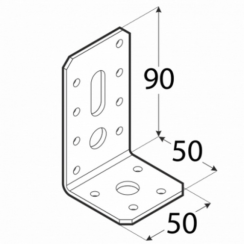 Кутник монтажний Domax L-подібний 90x50x50 мм 3 мм KR5