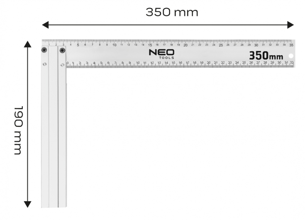 Кутник NEO tools 350 x 190 мм 72-146