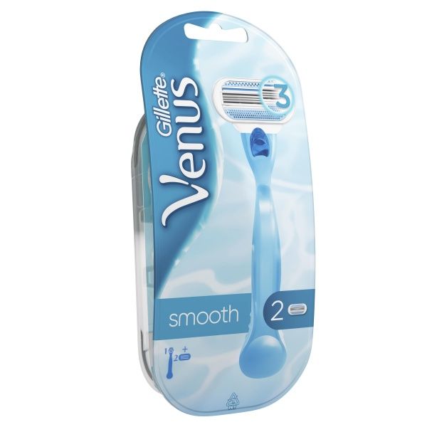 Станок для бритья Gillette Venus Smooth со сменными картриджами 2 шт.