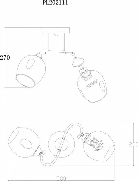 Світильник настінний Accento lighting Ruan 2x60 Вт E27 чорний/антична латунь ALPL-PL20111 