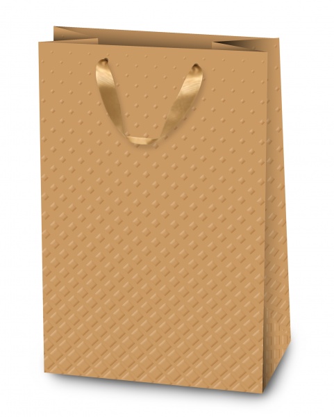 Пакет подарунковий 47х32х15 золоті ромбики