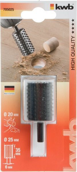 Фреза KWB пустотіла, рашпільна O25 х20мм 705025