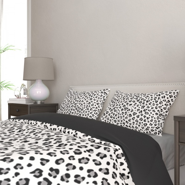 Комплект постільної білизни Леопард 1,5 біло-чорно-сірий Rigel 