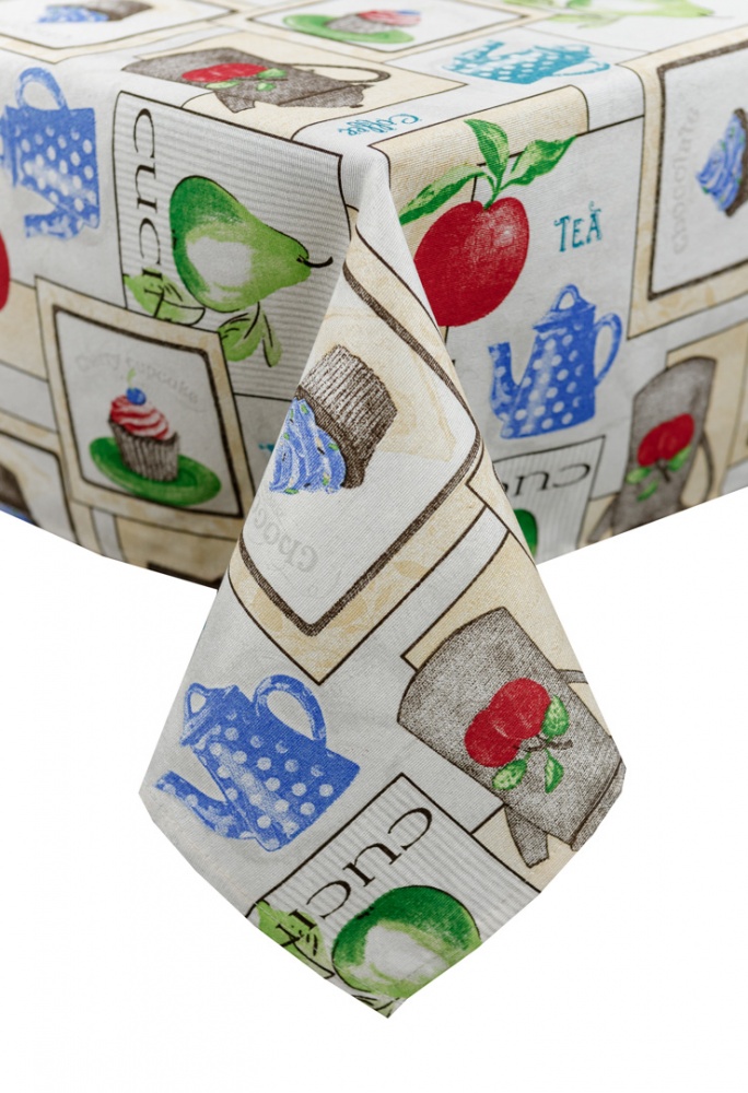 Скатерть CUPCAKE blue 136x180 см голубой Прованс