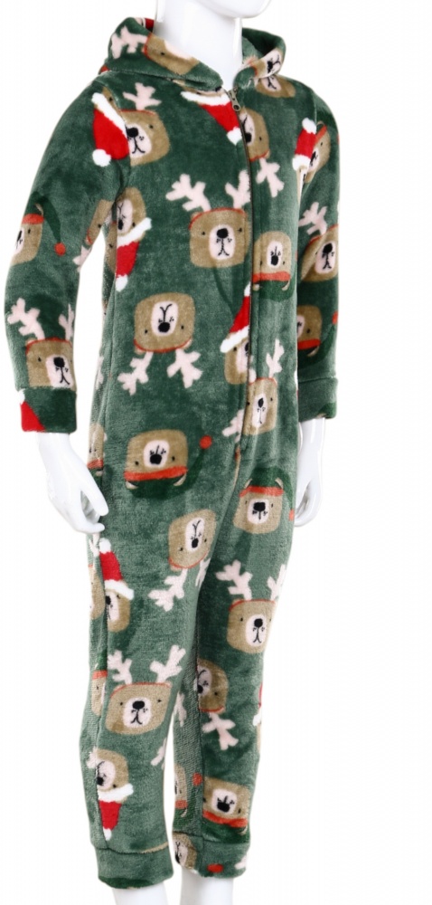 Кигуруми-пижама для девочек/для мальчиков HW принт Олени р.122-128 разноцветный 0349